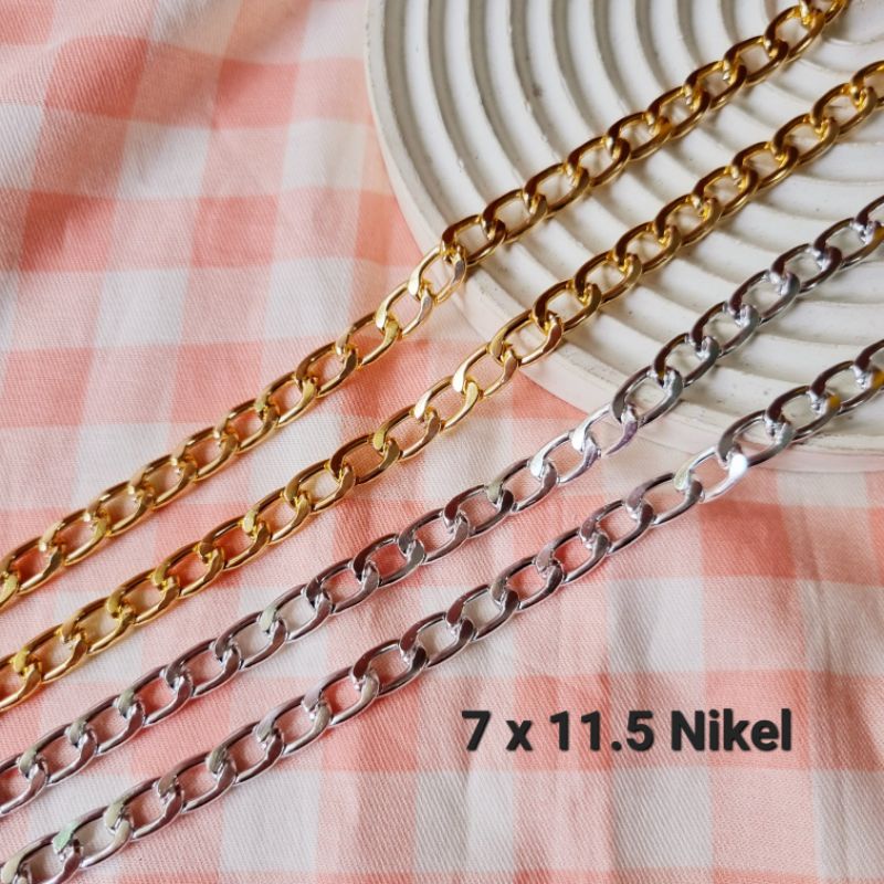 (Meteran) NK Rantai Titanium Stainless Steel Rantai Kalung Meteran Anti Karat