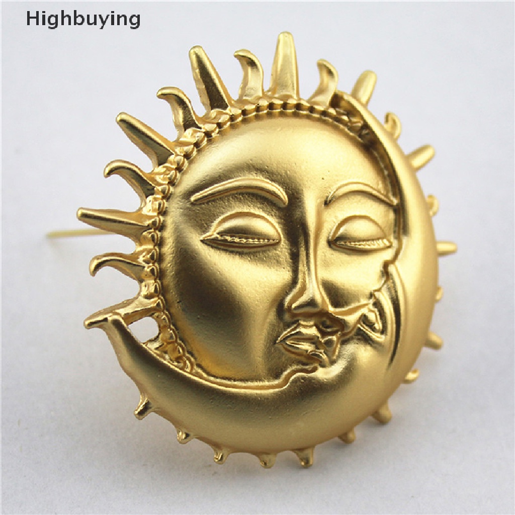 Hbid Sun Kiss Moon Bros Wanita Unisex Planet Lucu Kekasih Kantor Pesta Bros Pin Glory