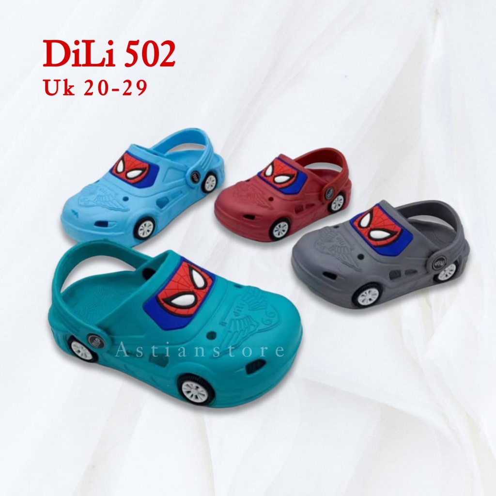 Sandal Baim Anak Laki-Laki / Sepatu Sandal Anak Tali Belakang Karakter Mobil