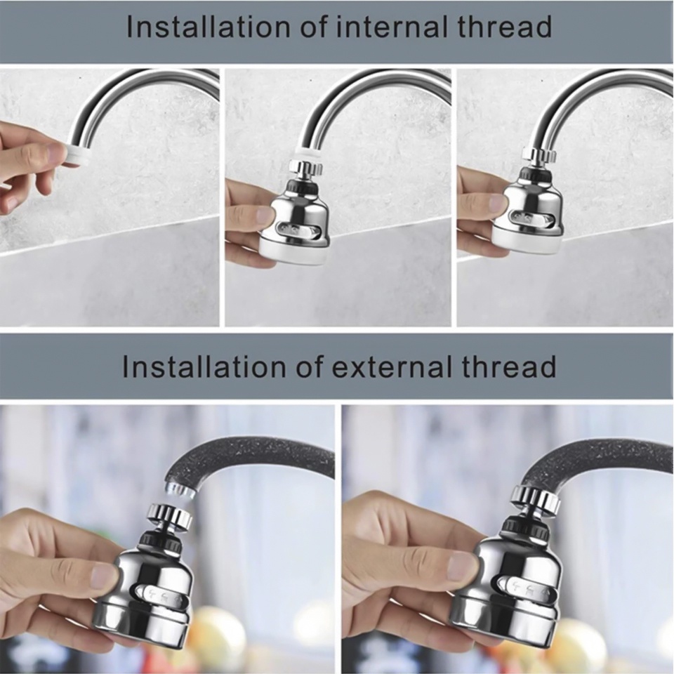 COOFARI Kepala Kran Faucet Sprayer Booster Wastafel Bahan ABS Chrome Putar 360 Derajat WX-2