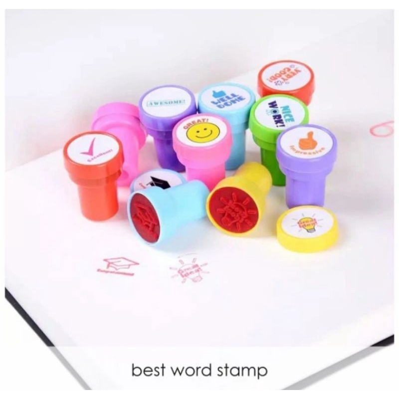 

BEST WORD STAMP isi 10 Stempel Emoticon Cap Rewards Anak