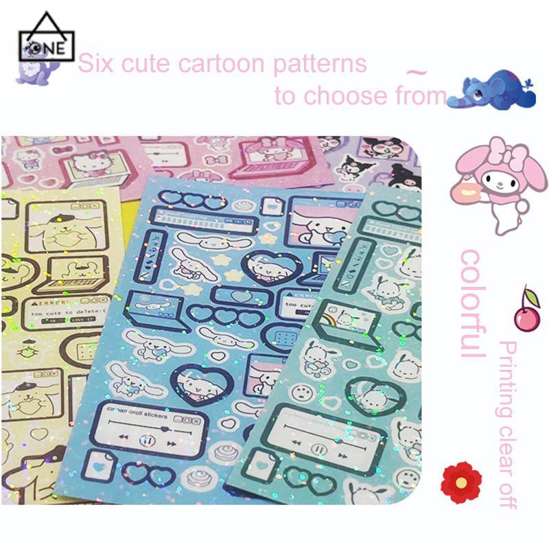 COD❤️stiker sanrio lucu kuromi steve sparkling cinnamoroll stikers jurnal toploader deco material sticker-A.one