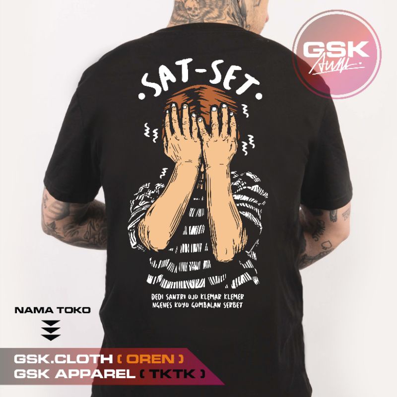 KAOS SAT SET SANTRI KLEMAR KLEMER BAJU MUSLIM DAKWAH PRIA WANITA