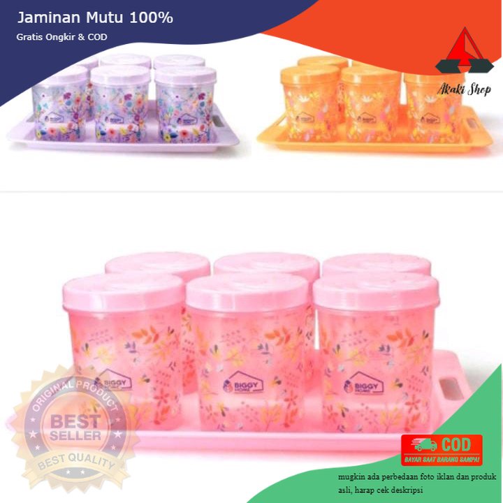 [ COD ]  Toples Set Nampan 7pcs Biggy TUSCANY  / Toples Biggy Set 7pcs