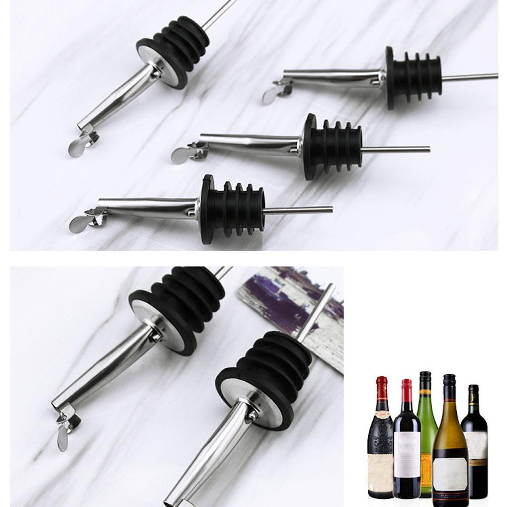 Wine Pourer with Cover Stainless Wine Olive Pourer with Cover Botol Cuka Sirup Kopi Stopper