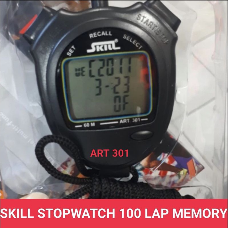 SKILL STOPWATCH 100 LAP MEMORY ART 301 TIMER DIGITAL