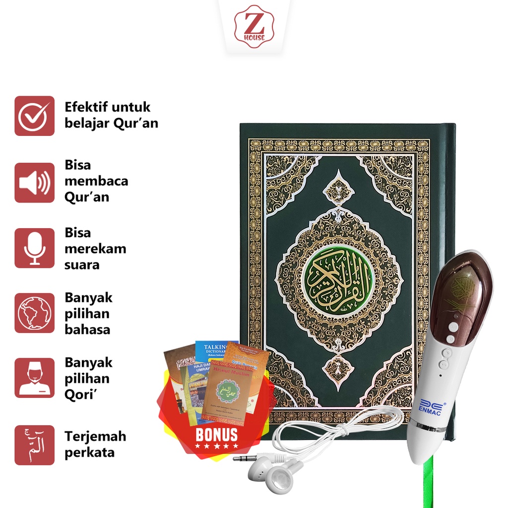 Buku AlQuran Digital Speaker E Pen PQ smart pen suara Jernih &amp; Bagus ) PQ Al Quran New Talking Pen the quran read pen Al Quran Digital New Al Fatih Talking Pen - Al-Qolam Alquran Reader pen ENMAC Lengkap Kualitas tertinggi - Al QURAN DIGITAL