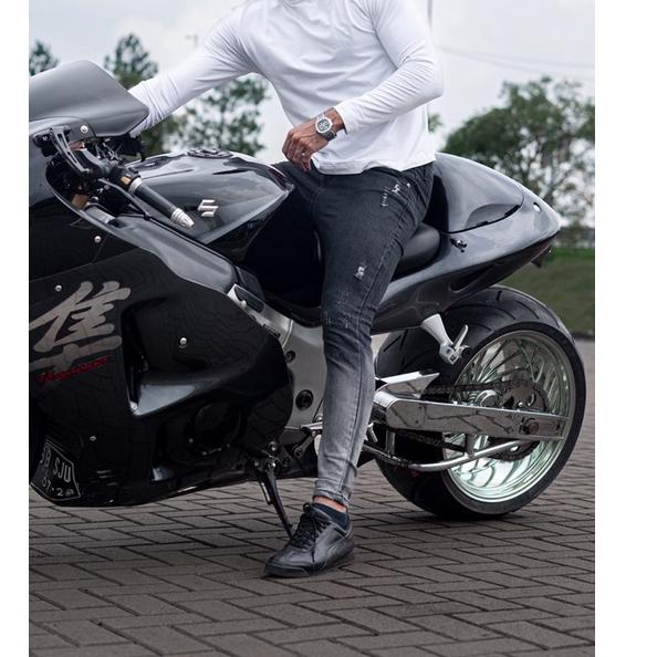 SALEE.. LOD.DENIM - Celana Panjang Jeans Ripped Denim DOLYMORE SOLO BIKER / NON BIKER