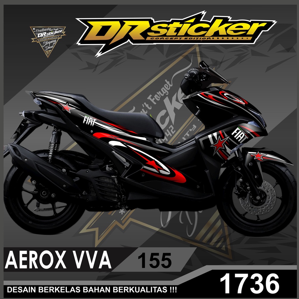 decal aerox 155 vva stiker aerox aksesoris motor skotlet variasi fiat stiker decal aerox vva 155