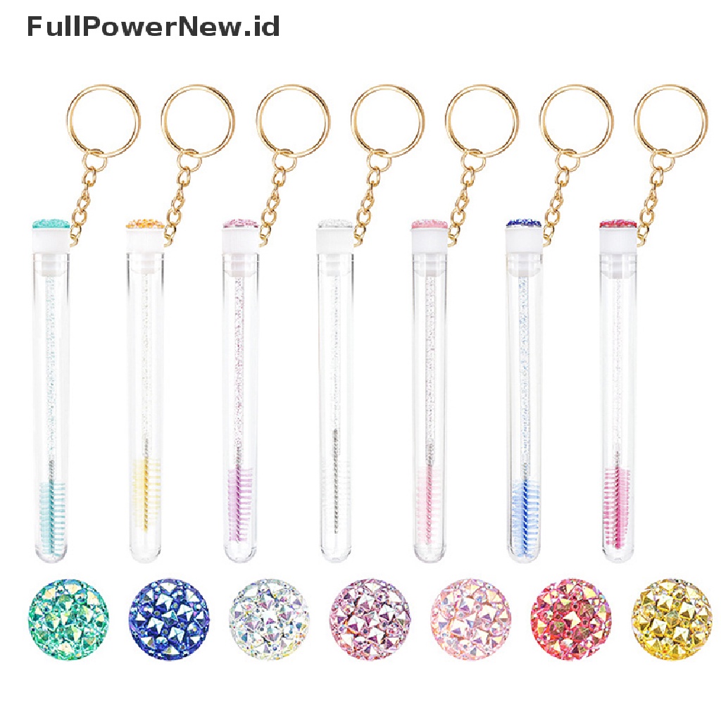 Power Sikat Bulu Mata Dengan Tabung Gantungan Kunci Resin Bor Alis Maskara Tongkat Aplikator ID