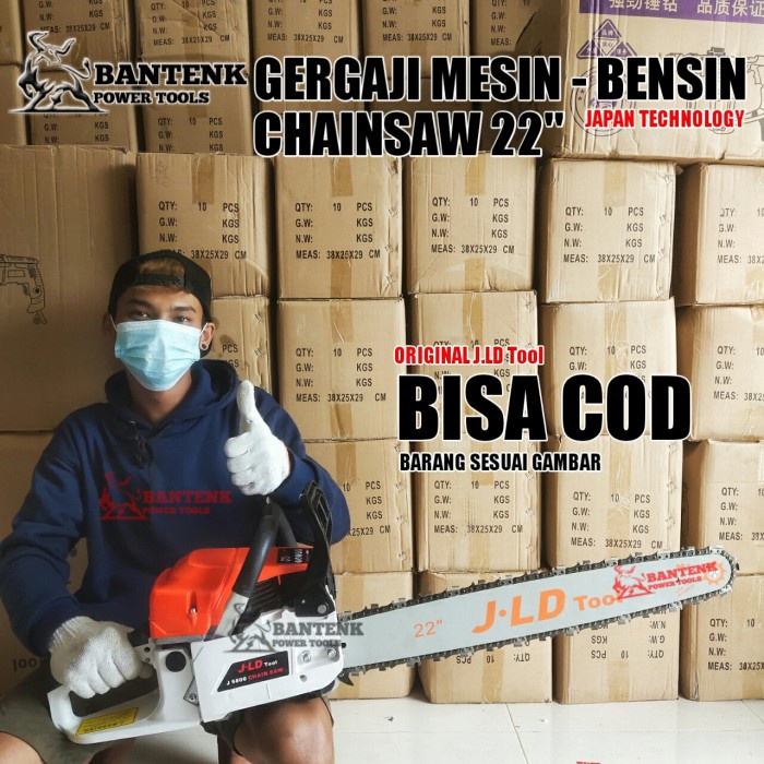 MESIN GERGAJI KAYU 22 INCH JLD TOOL. MESIN SENSO MESIN CHAINSAW BENSIN