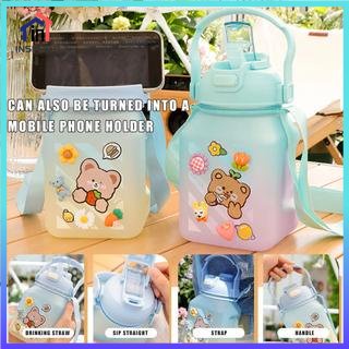 【FREE 2D&amp;3D STICKER】 Botol Minum 2 Liter Botol Minum Viral Botol Pelangi Botol Minum Motivasi