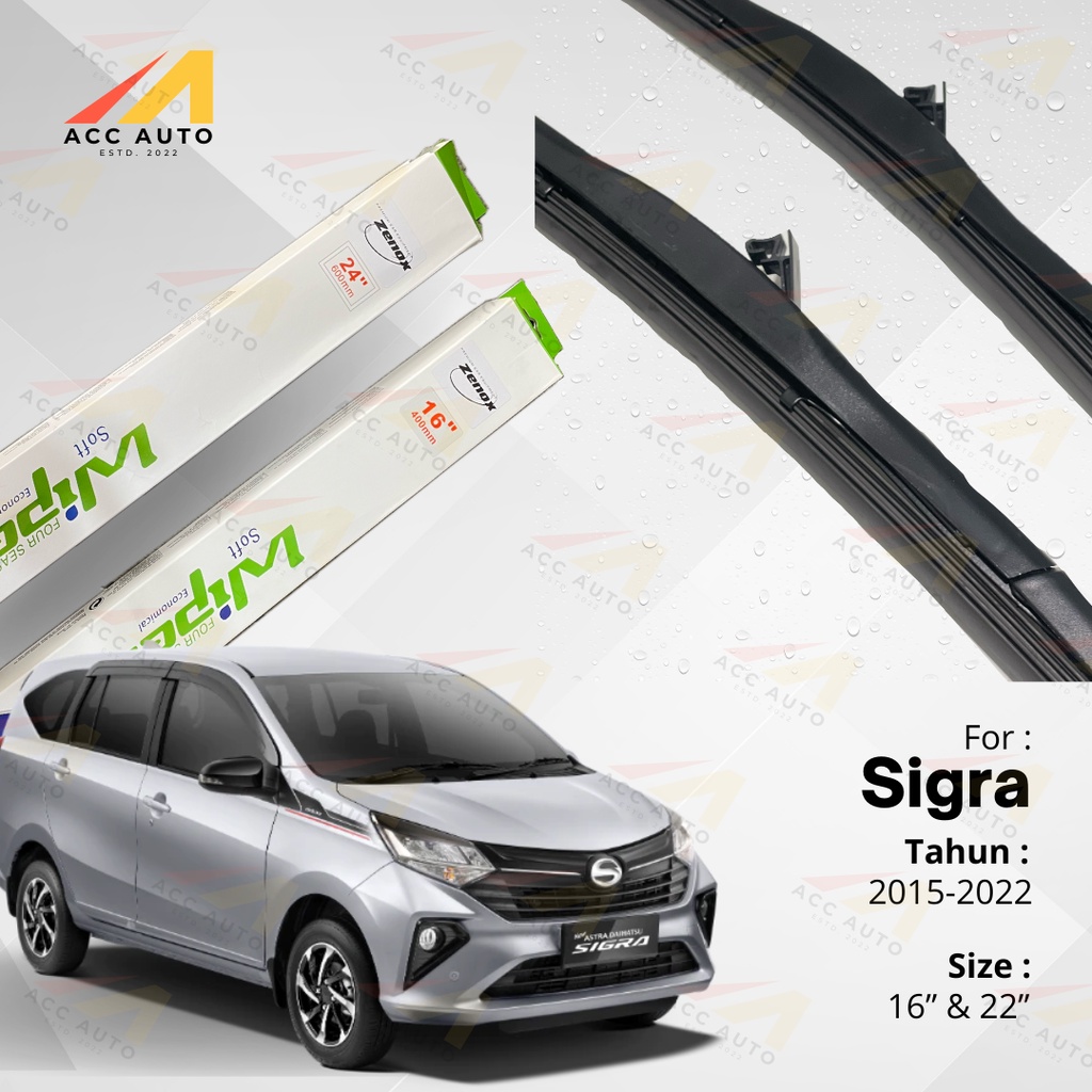Terbaru Wiper Frameless Mobil Daihatsu Sigra Karet Kaca Silicon Hybrid / Kipas Kaca