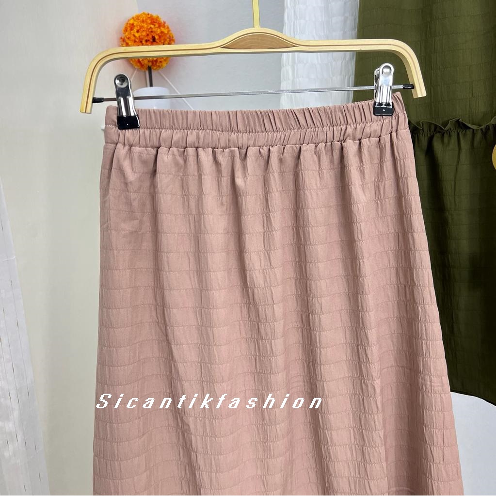 Rok Wanita Panjang // Rok Wanita Korean Style // Rok Cotton Crinkle