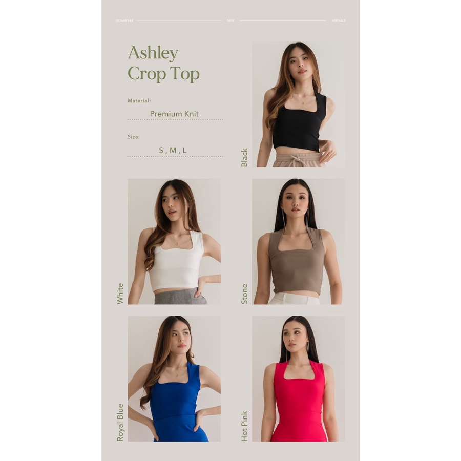 Ashley Crop Tanktop -- Ocha Wear | Atasan Wanita Premium | Knit Crop Top Murah Berkualitas