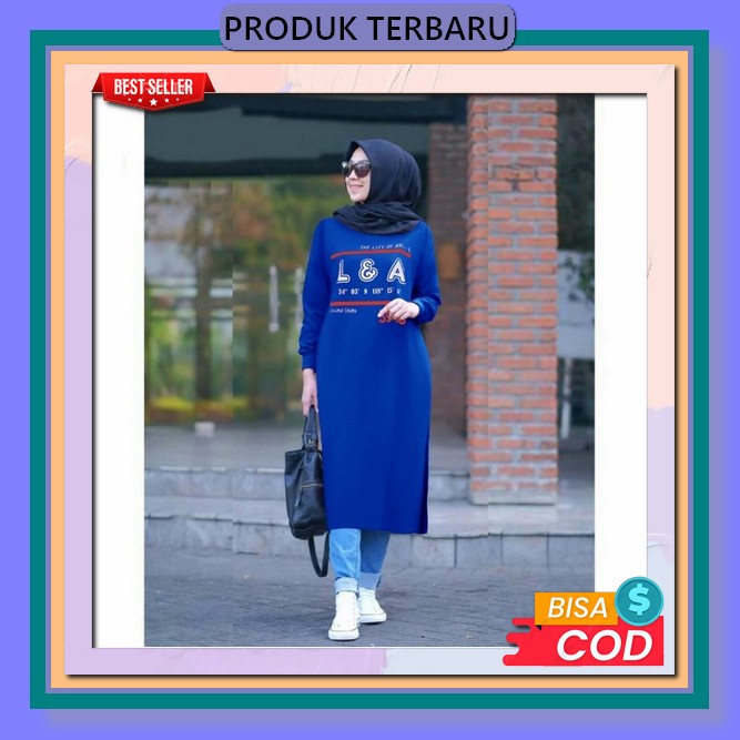 Mina Tunik Wanita Korean Style Remaja Kekinian Terbaru 2023 [Tunix L&A Electrik Ro]Tunik Wanita Baby