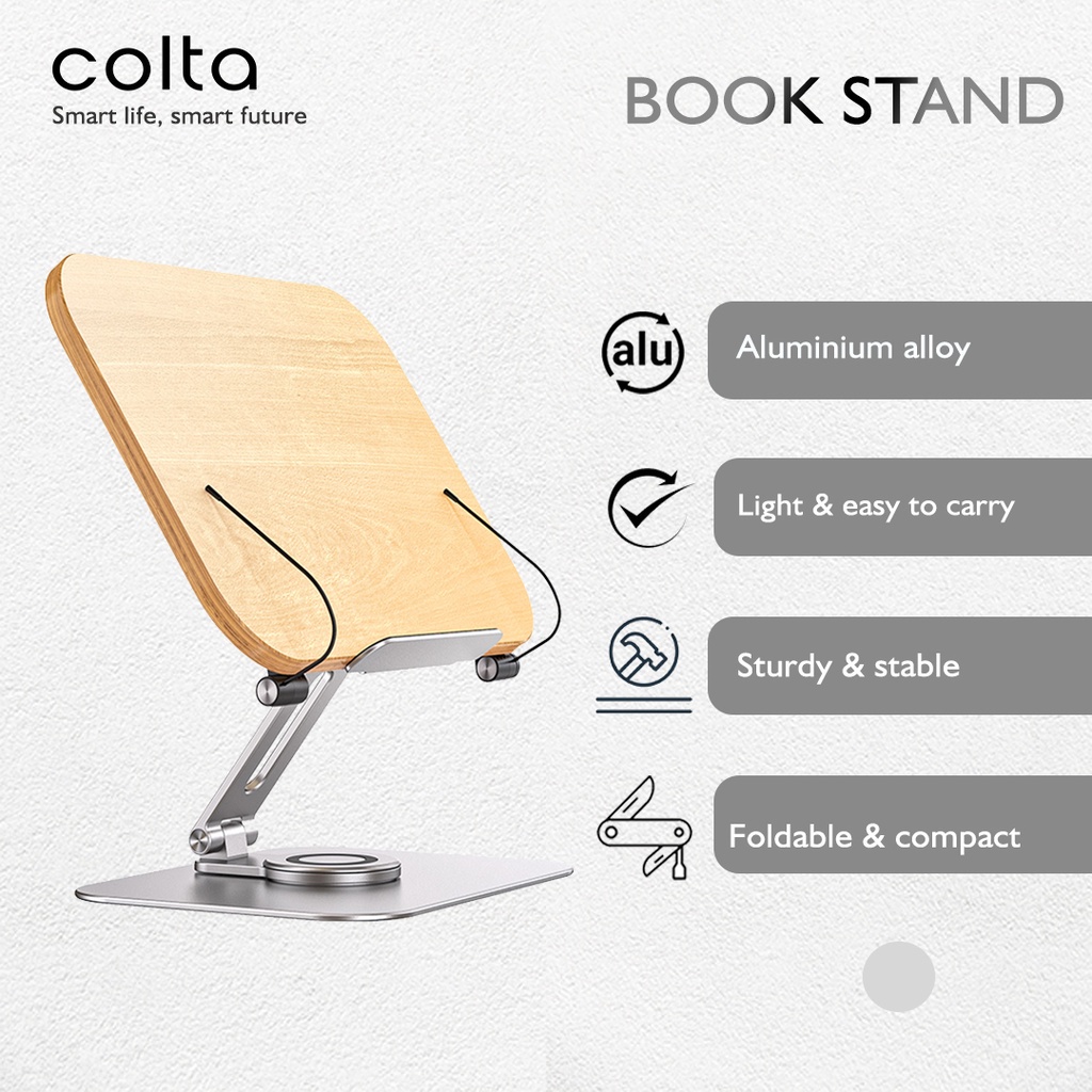 Colta 360 Book Stand Dudukan Penjepit Sandaran Penyangga Tatakan Buku