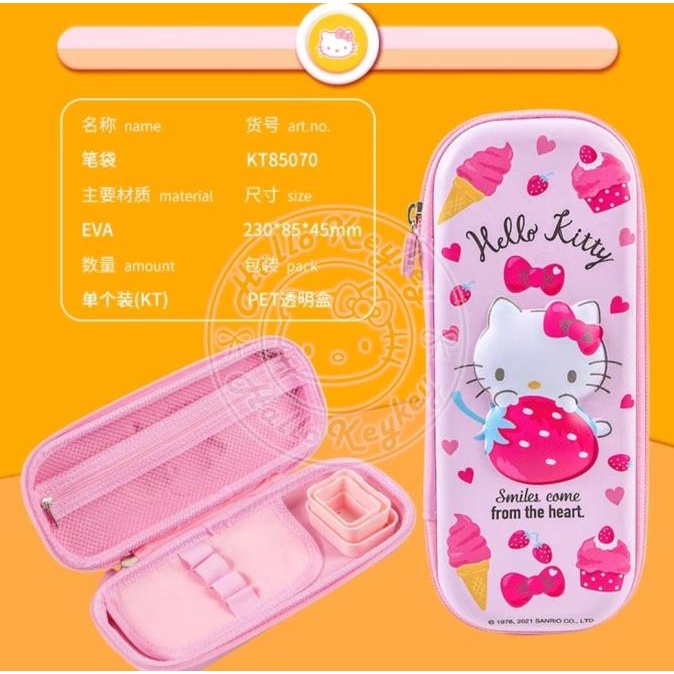 

pencil case tempat pensil 3d hardcase hello kitty cinnamoroll