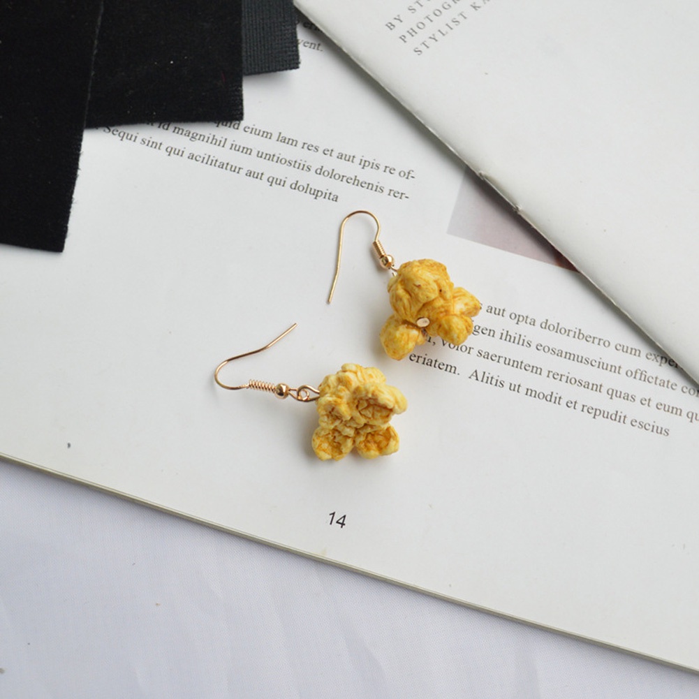 Simulasi Anting Makanan Earing Realistis Popcorn Lucu Untuk Wanita Anting Korea Lucu Fried Chicken Menjuntai Drop