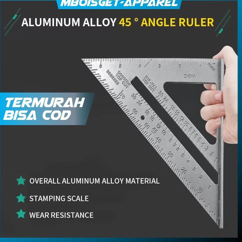 

J91 MBOISGET - Taffware Penggaris Siku Mistar Triangle Ruler Aluminium - VK18 - Gray TELAH HADIR ㍻