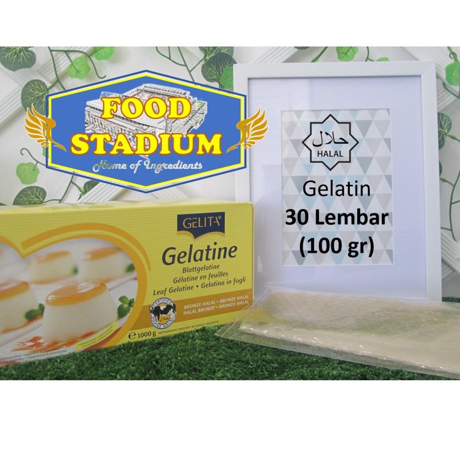 

☝ HALAL Gelatin Sheet 30 Lembar (100 gr) by Gelita ☁