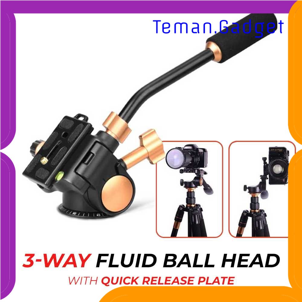 TG - KMR QZSD Tripod 3-Way Fluid Ball Head Quick Release Plate DSLR - QZSD-08S