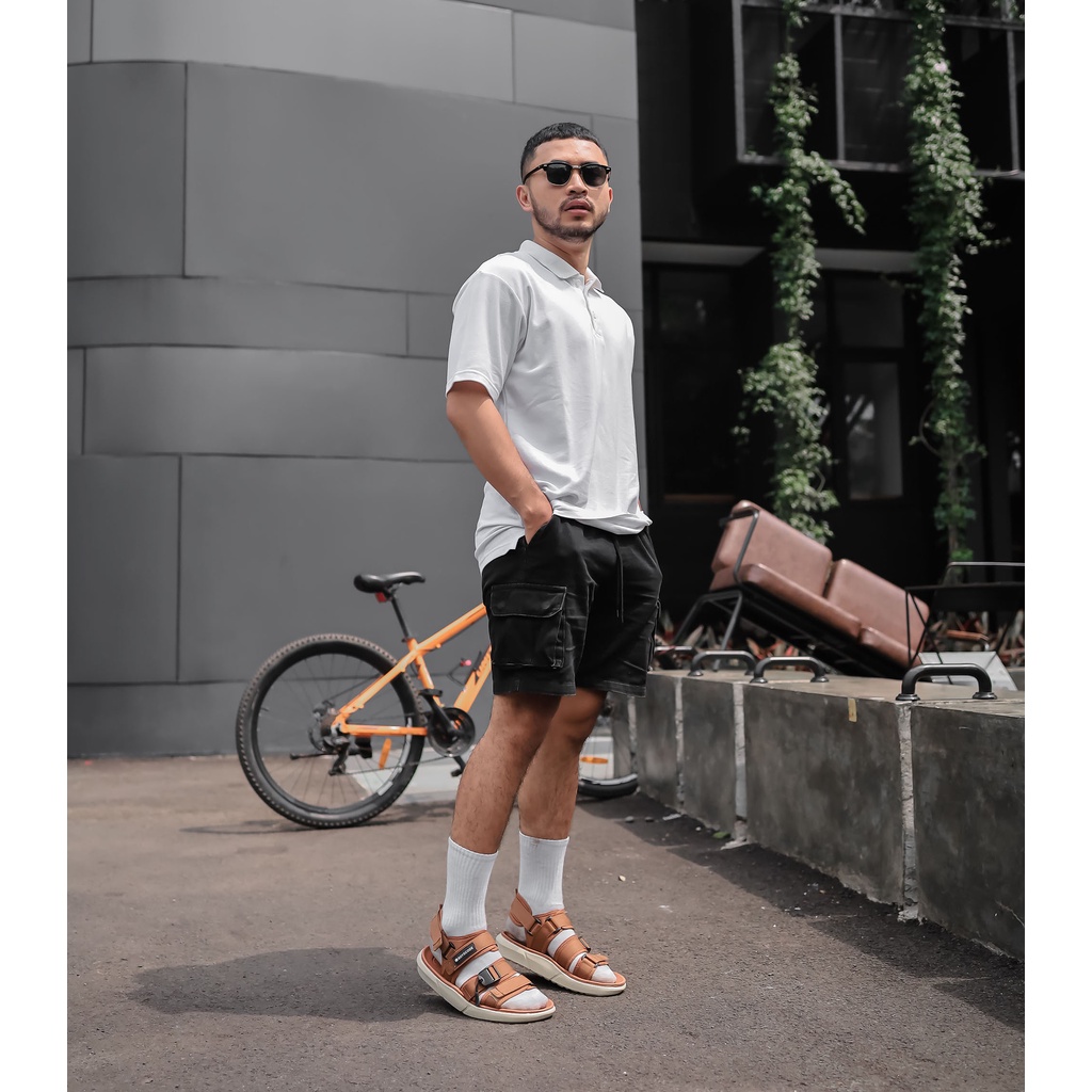 Sendal Gunung Distro Pria Wanita BOYSCODE Dante Coklat Ivory / Slide Pria / Slip On Pria / Slop Pria / Sendal Cowok