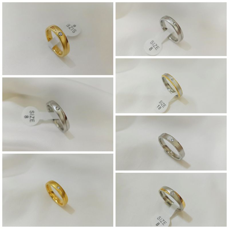 COD BOS KU!! cincin titanium premium cincin pasangan cincin couple batu zircon ( harga satuan )100% tidak luntur &amp; karat