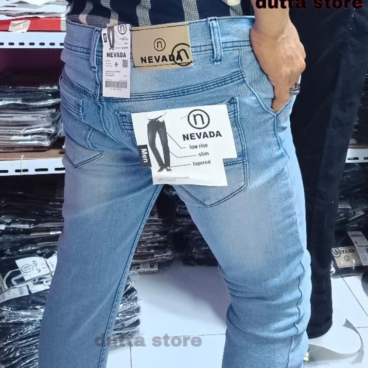 HARGA SPESIAL Celana Panjang Jeans pria Jean Dewasa Melar Nevada Bahan Melar