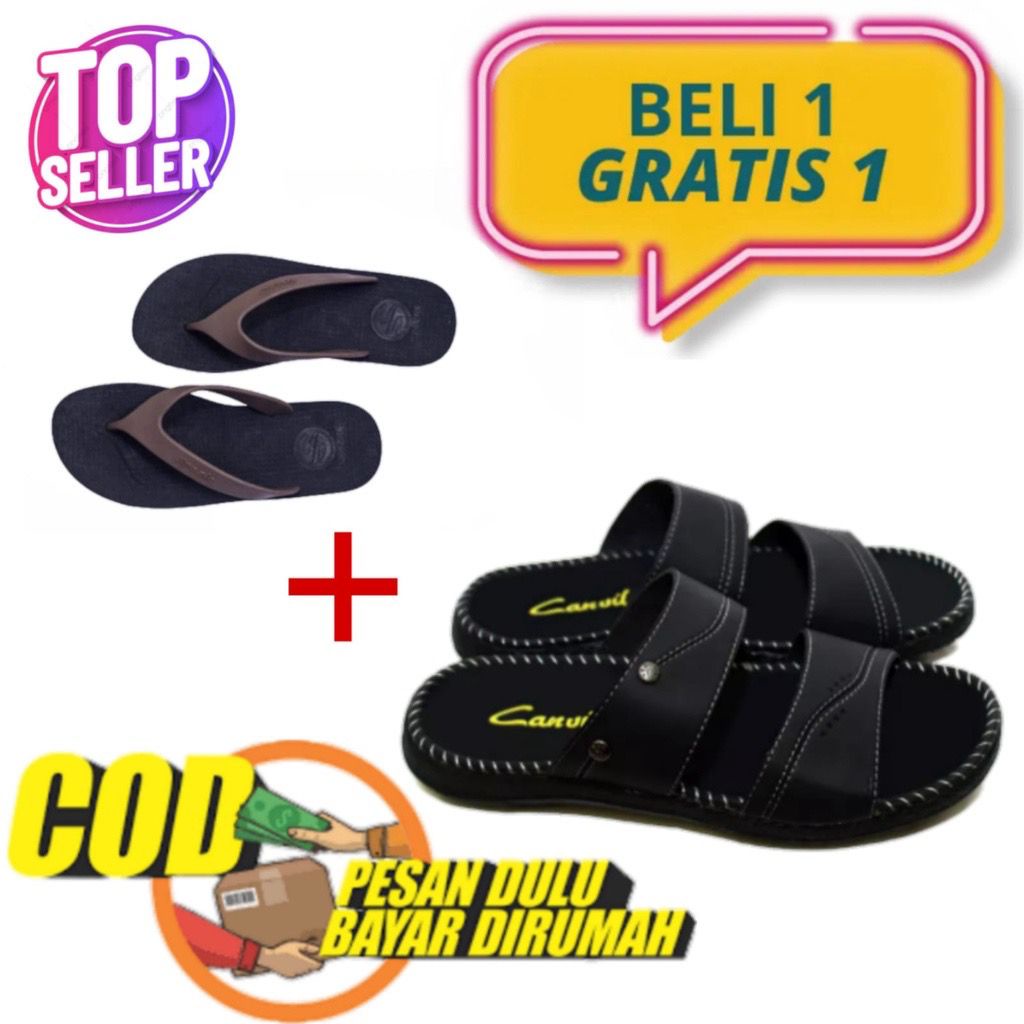 BELI 1 GRATIS 1 SANDAL TERLARIS SANDAL CANWIL PRIA SANDAL SELOP SANDAL JAPIT