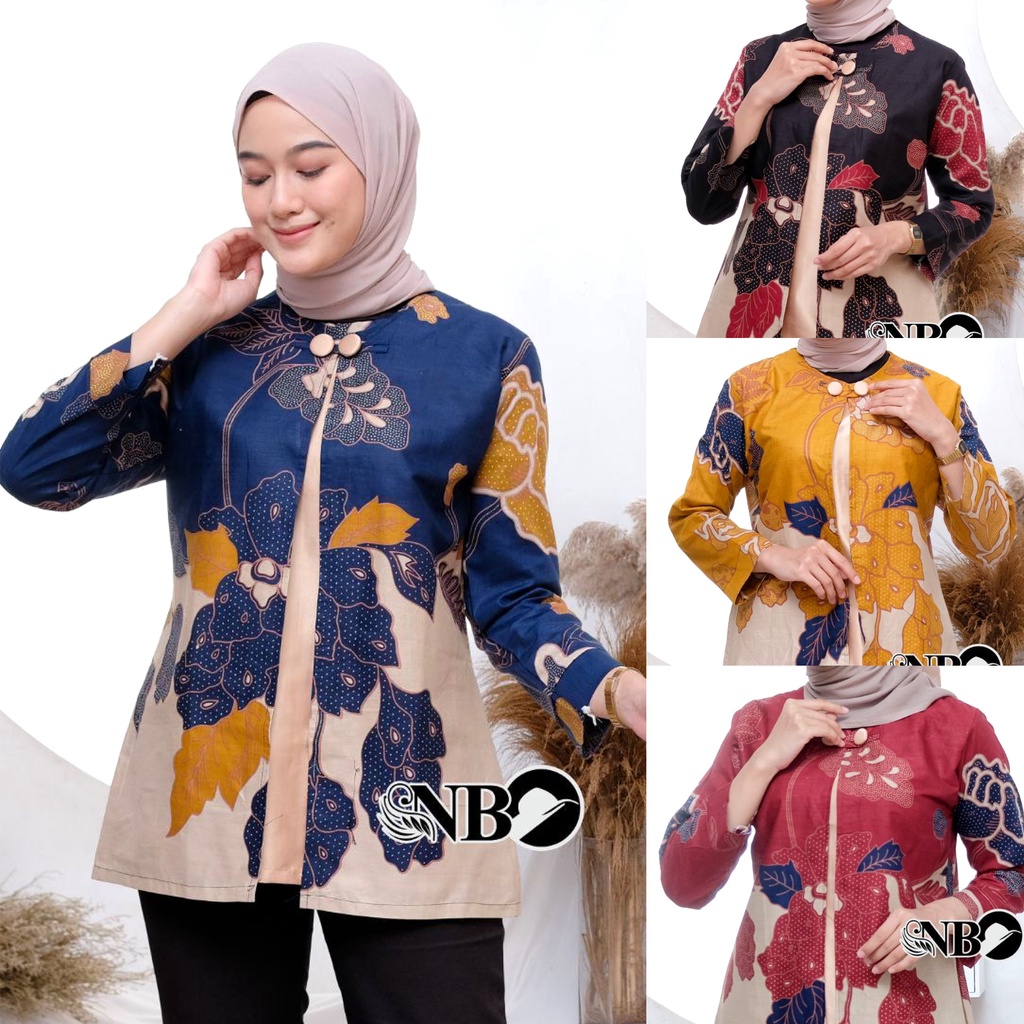 Baju Batik Wanita Modern Atasan Blouse Batik Kerja Wanita Kantor