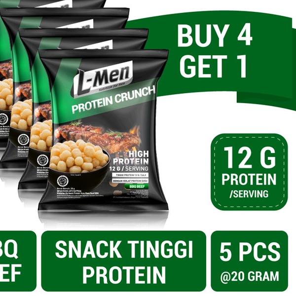 

♪ BUY 4 GET 1 - L-Men Protein Crunch 20g (12g protein) - Camilan Tinggi Protein Bebas Laktosa ❃
