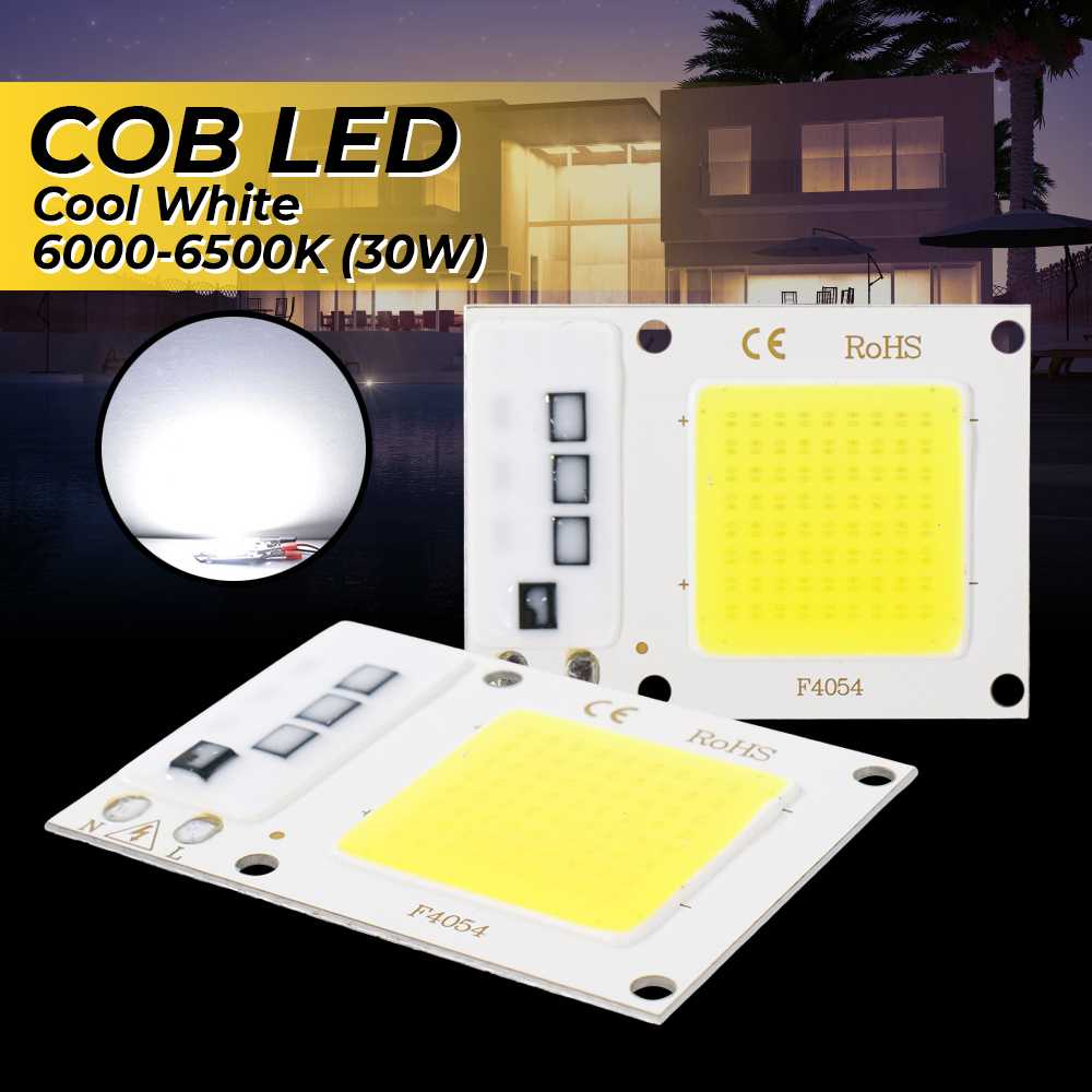 (BISA COD) FTIHSHP Arcomm Chip LED Lampu COB Spotlight Cool White 6500K 220V 30W - A-22