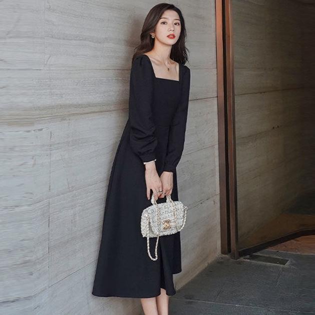 TERLARIS Korea Dress Vintage Long Sleeves Maxi Dress Import Party Dress