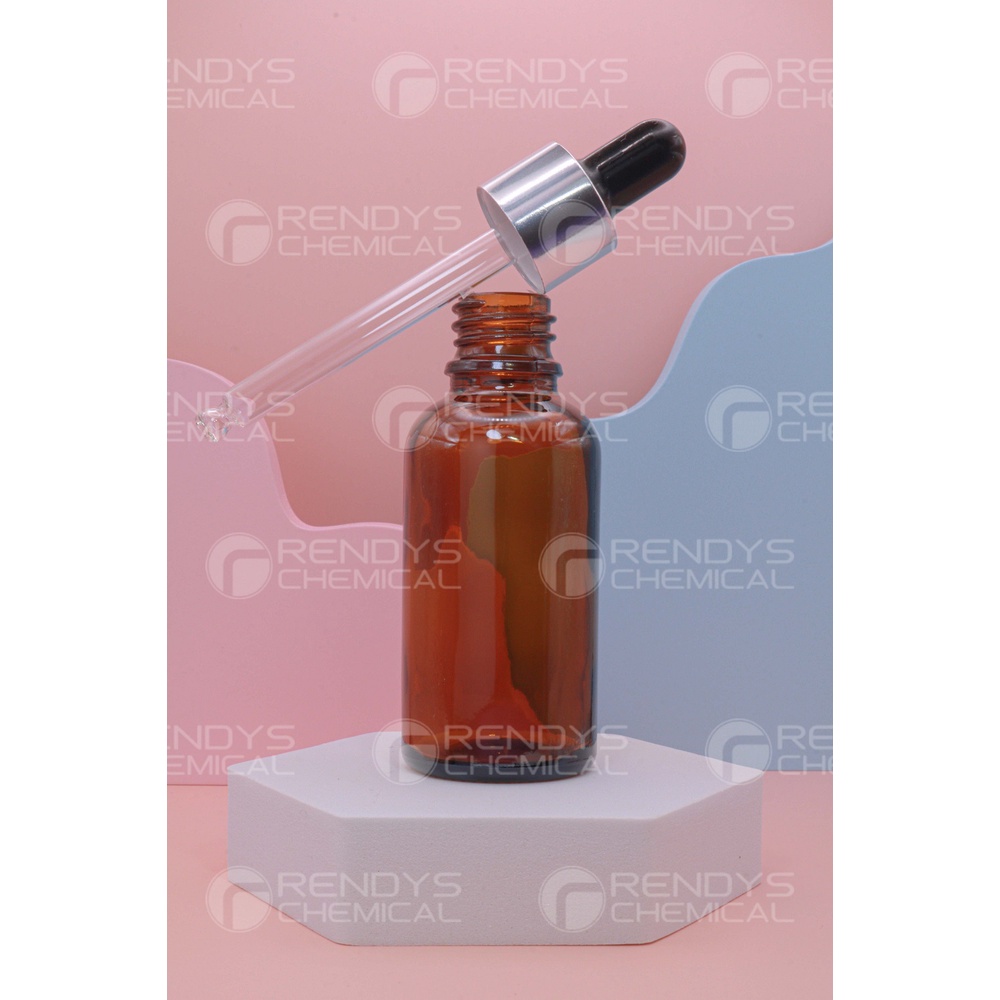 Botol Pipet Kaca Tebal Amber 30ML / Glass Bottle Pipette 30 ML Gold Silver Ring / Dropper Bottle / Botol Pipet Tetes