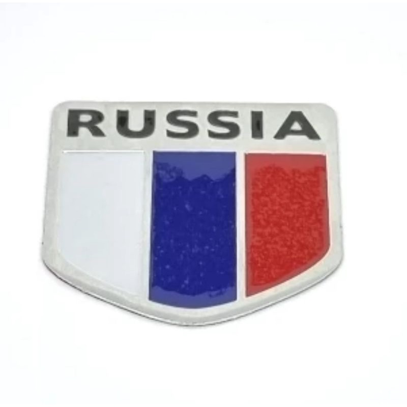 Emblem Stiker Mobil Bendera RUSSIA RUSIA Bahan ALUMINIUM