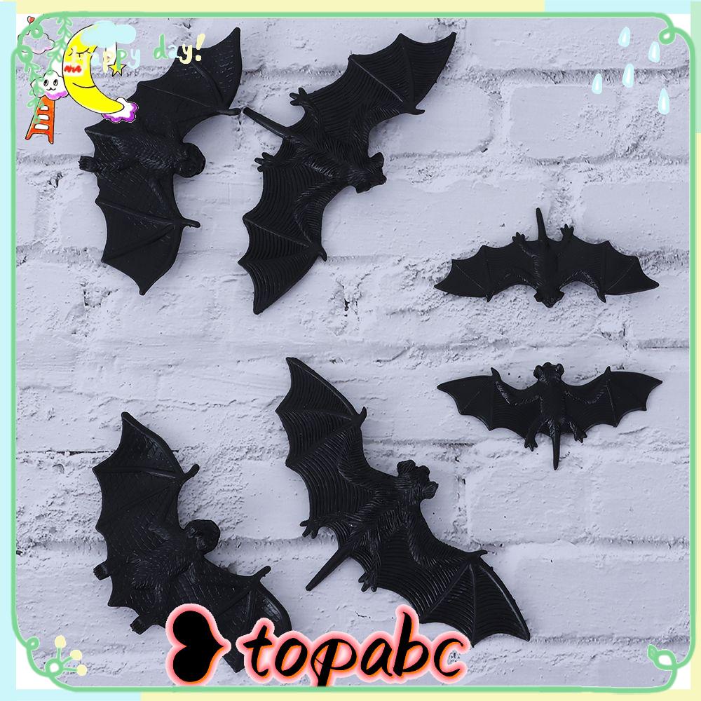 Top 5Pcs/Pack Plastik Kelelawar Palsu Anak Novelty Mainan Halloween Luminous Bat