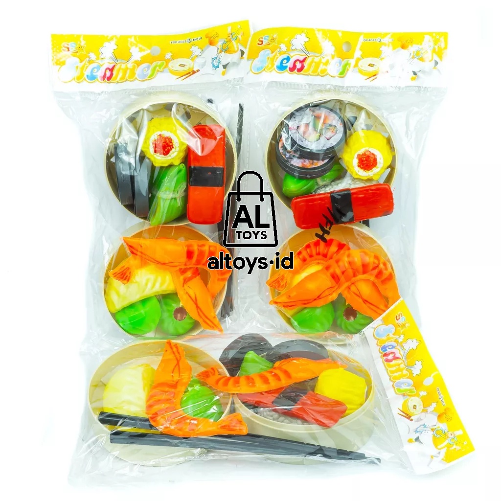 Mainan anak double dimsum package / mainan delicius food makanan jepang sushi lucu dan bagus ST1272