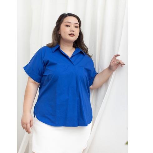 ✵ [ ECLAIRE ] Big Size Hara Shirt - Atasan Kemeja Casual Jumbo ♀
