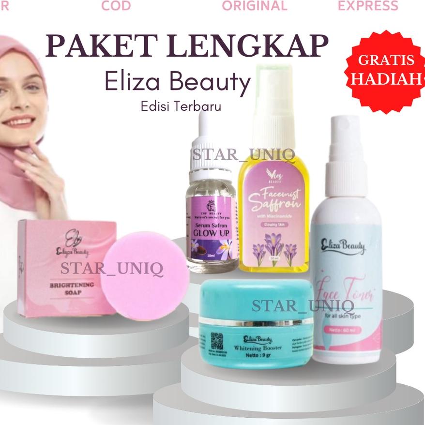 ❆ [COD] Paket Lengkap Eliza Beauty Cream Toner Eliza Beauty OrI Serum Saffron & Sabun Eliza Beauty ✼