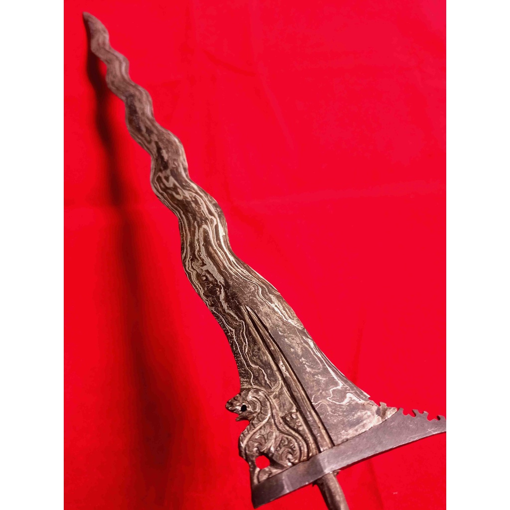 Keris Singo Barong luk 13 Pamor Kulit Semangka Koleksi Barang Antik