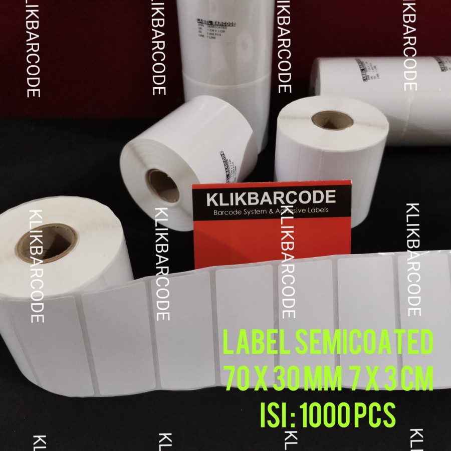 

label semicoat 7 x 3 cm - 70x30 - 70 x 30 mm - sticker etiket barcode