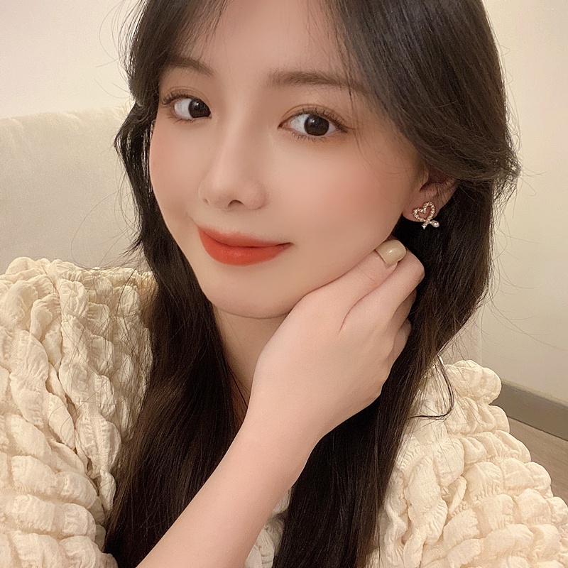 We Flower Vintage Emas Kristal Manik-Manik Mutiara Cross Heart Stud Earrings Untuk Wanita Gadis Korea Cinta Hati Anting Engagment Pesta Perhiasan Hadiah