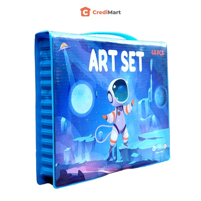 

DISKON SHOPEE/ COLORING SET CRAYON MEWARNAI SET SPIDOL CAT AIR LENGKAP -68 PCS - Biru, 68 PCS