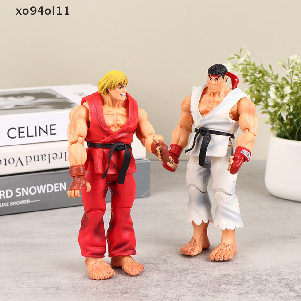 Xo Kawaii Street Fighter Anime Action Figure PVC Mainan Lucu Berdiri Hoshi Ryu Ken Masters Boneka Dekorasi Kamar Hadiah OL