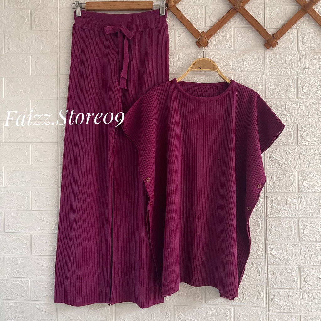 ONESET VEST RAJUT KALONG SETELAN CELANA RAJUT KULOT