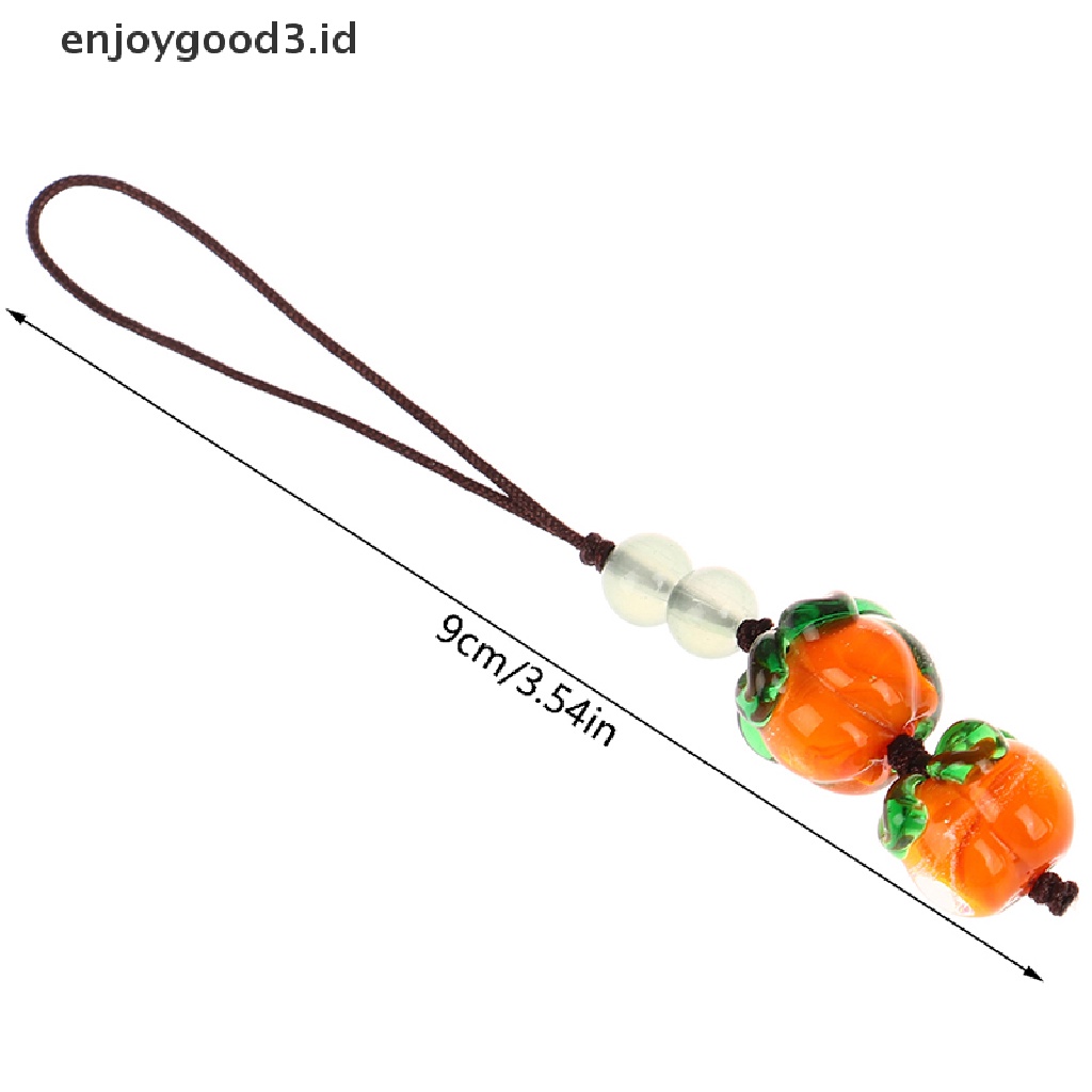 【 Rready Stock 】 For Women Men Glazed Persimmon Jewelry Hanging Ch Nepal Bead Key Chains （ ID ）