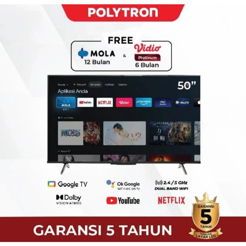 POLYTRON LED TV 4K UHD Smart TV [50 Inch] PLD-50UG5959