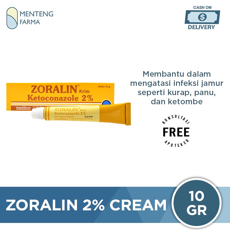 Zoralin 2% Cream 10 g - Salep Gatal Anti Jamur Eksim