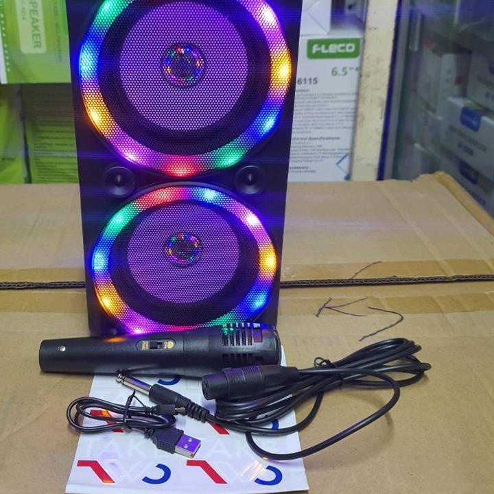 ♣ COD Speaker Bluetooth Fleco F 6582 LED Bonus Mic/Salon Fleco/Speaker Karaoke FLeco F-6582/Salon Bl